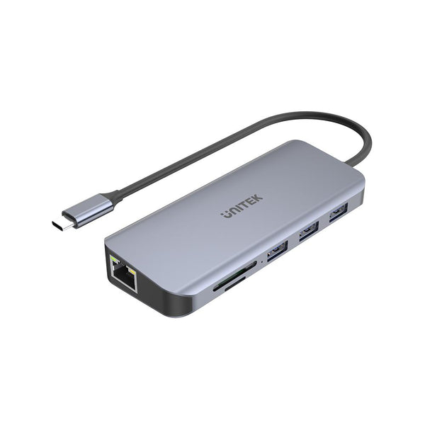 Unitek uHUB N9+ 9-in-1 USB-C Ethernet Hub with Dual Monitor, 100W Power Delivery and Dual Card Reader