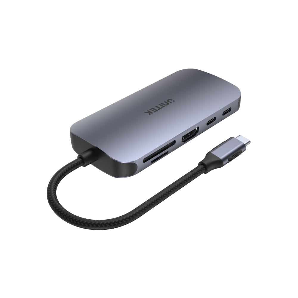 UNITEK uHUB N9+ 9-in-1 USB-C Ethernet Hub مع HDMI، توصيل طاقة 100 واط وقارئ بطاقات مزدوج