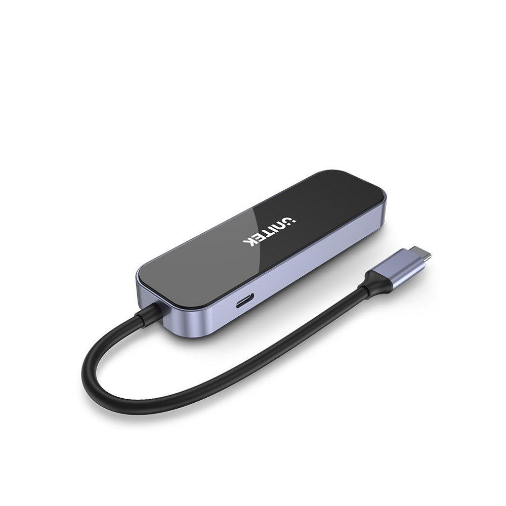 UNITEK uHUB H6 Gloss 6-in-1 USB-C Ethernet Hub مع HDMI وتوصيل الطاقة 100 واط