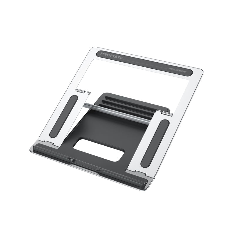 Promate Multi-Level Aluminium Laptop Stand • For Laptops up to 17" •  5-16cm Height Adjustment • DeskMate-5