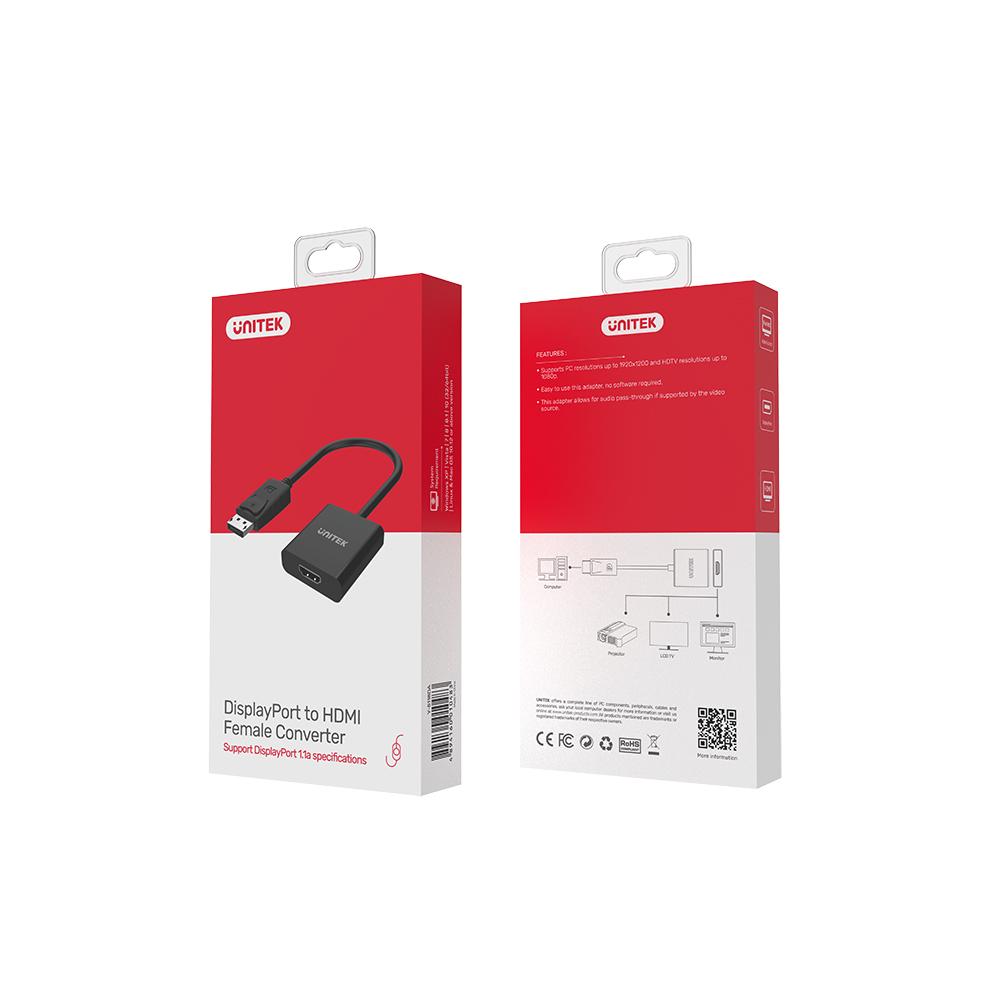 UNITEK DisplayPort to HDMI 1080P Full HD Adapter