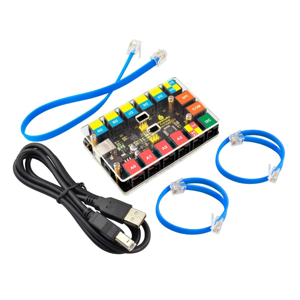 Keyestudio EASY-Plug Starter Learning Kit – 21-Piece Arduino STEAM Kit with Plug-and-Play Modules for Beginners