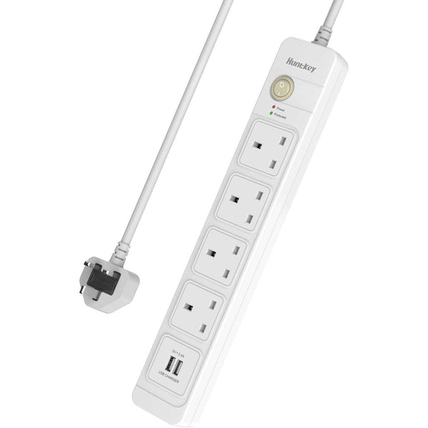Huntkey 4 Way Outlets and 2 USB Power Strip - SUL507 - 3m