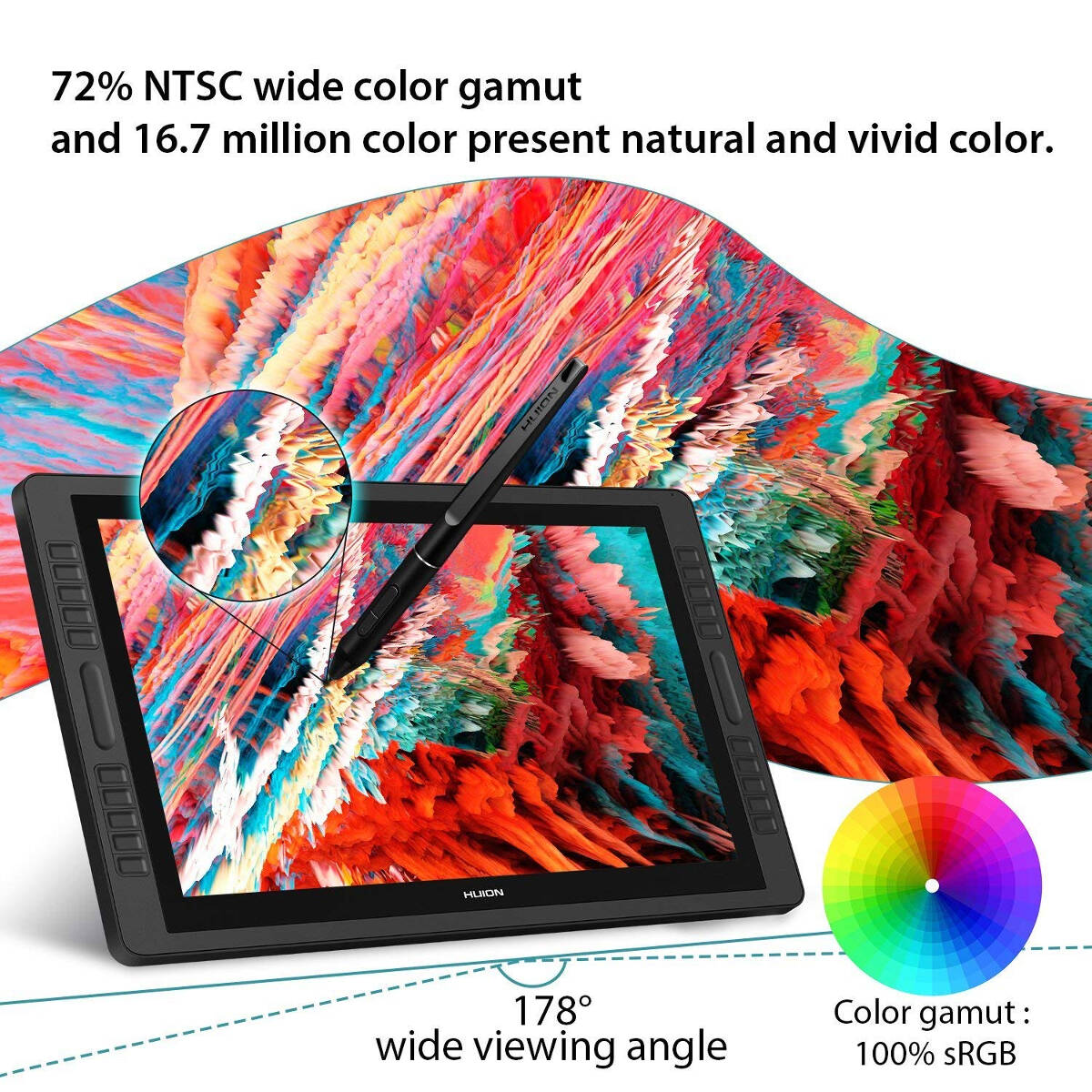 Huion Kamvas Pro 22 Drawing Display Tablet with Stand - 21.5"