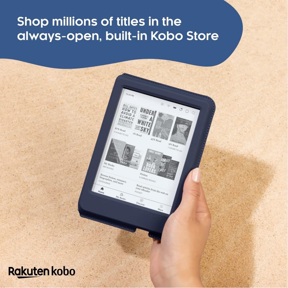 Kobo Clara 2E eReader – 6" HD E Ink Carta 1200, 16GB, Waterproof, Bluetooth Audiobooks, ComfortLight PRO, Eco-Friendly Design
