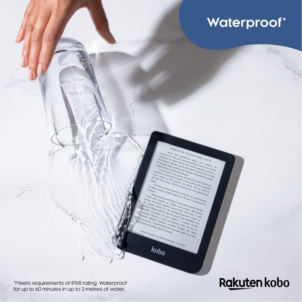 Kobo Clara 2E eReader – 6" HD E Ink Carta 1200, 16GB, Waterproof, Bluetooth Audiobooks, ComfortLight PRO, Eco-Friendly Design