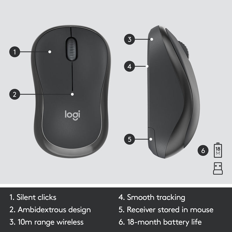 Logitech MK295 Silent Wireless Keyboard & Mouse Combo - Arabic
