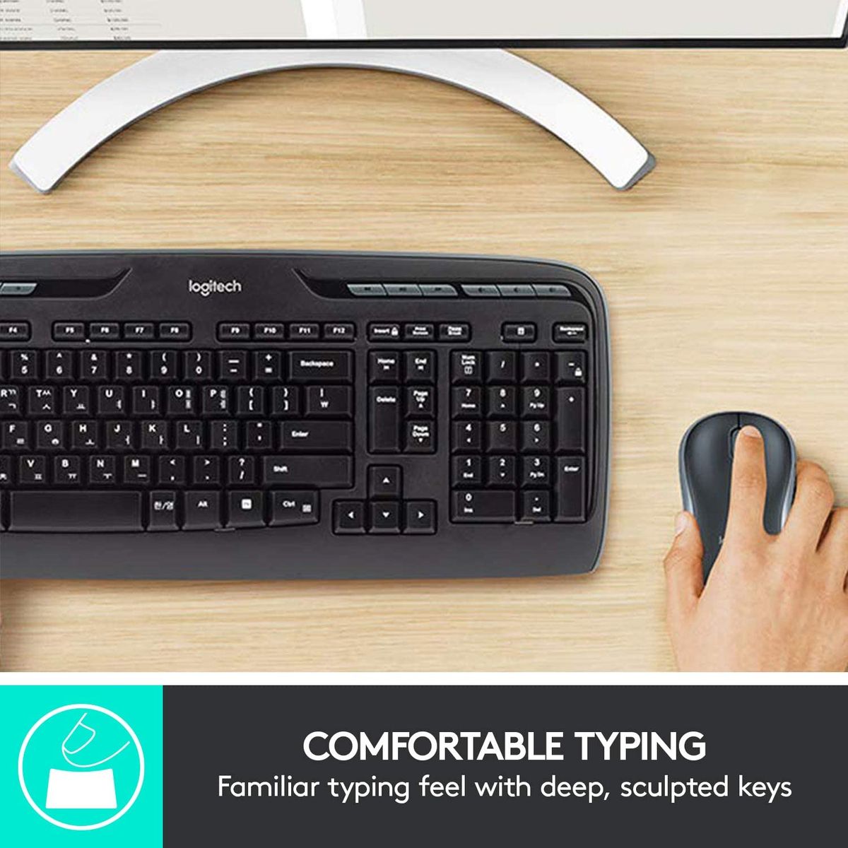 Logitech MK330 Wireless Keyboard and Mouse Combo - Arabic