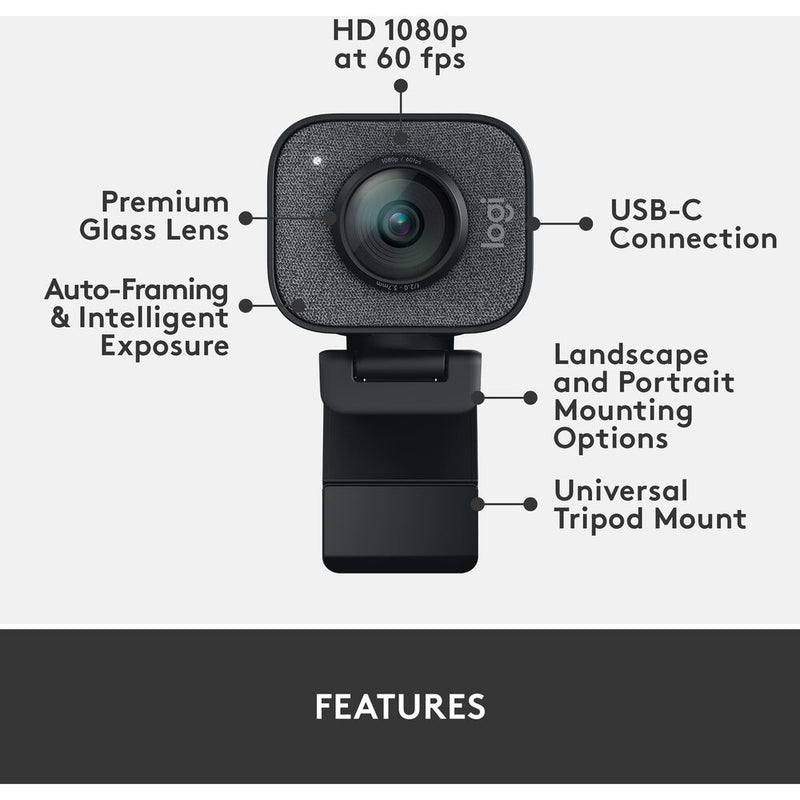 Logitech StreamCam Full HD 1080p 60fps Webcam