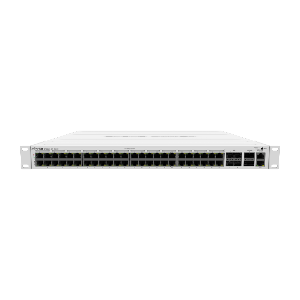 MikroTik 48-Port PoE+ Gigabit Switch with 4 x 10G SFP+ & 2 x 40G QSFP+ Ports, 800W Max Power, Ideal for High-Speed Networking