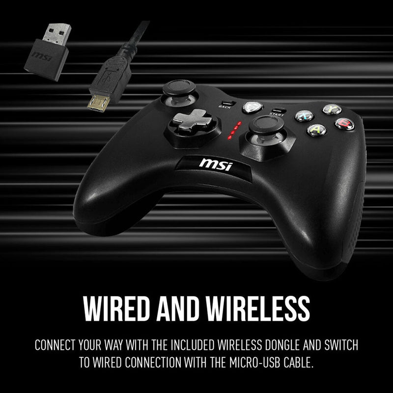 MSI FORCE GC30 V2 Wireless Gaming Controller for PC and Android (Black)