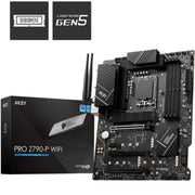لوحة أم MSI PRO Z790‑P WiFi ATX – مقبس LGA 1700، شريحة Intel Z790، ذاكرة DDR5 بسرعة 7000+ OC، PCIe 5.0، Wi‑Fi 6E و2.5 Gb LAN