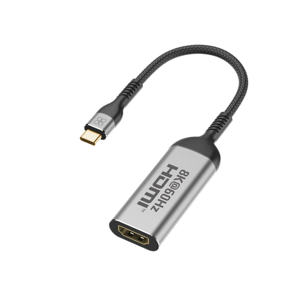 محول Promate 8K @60 هرتز USB-C إلى HDMI • غلاف من الألومنيوم • التوصيل والتشغيل • متوافق مع iOS وWindows وAndroid • MediaLink-8K