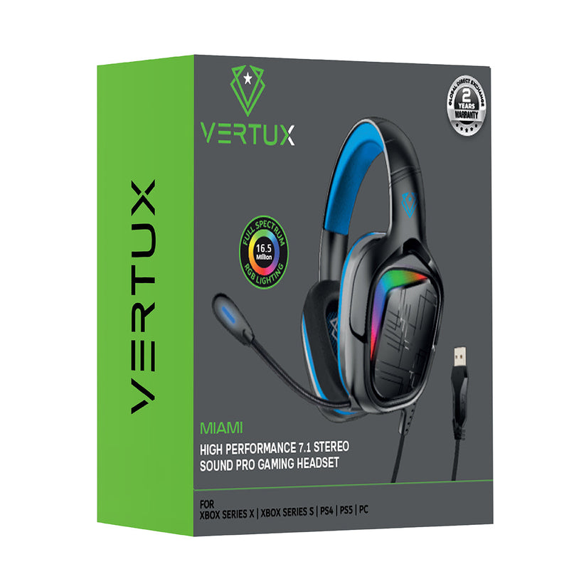 سماعة الرأس Vertux Miami High Performance 7.1 Stereo Sound Pro للألعاب