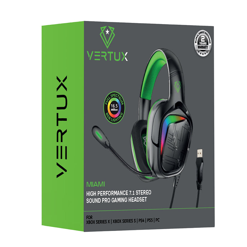 سماعة الرأس Vertux Miami High Performance 7.1 Stereo Sound Pro للألعاب