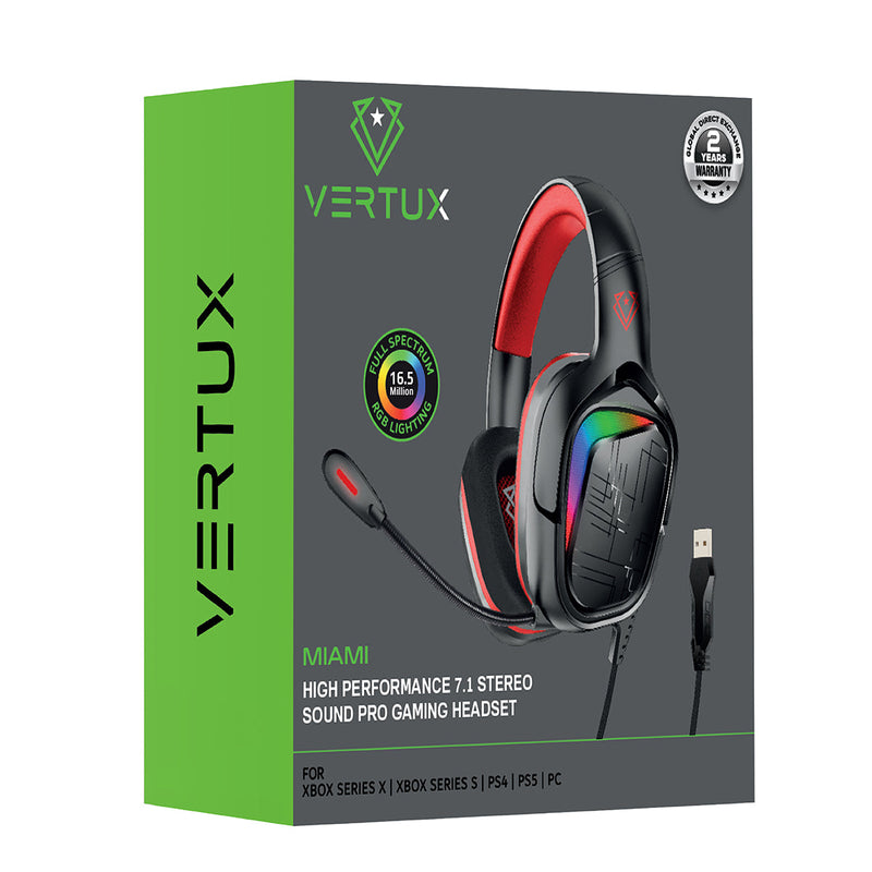 سماعة الرأس Vertux Miami High Performance 7.1 Stereo Sound Pro للألعاب