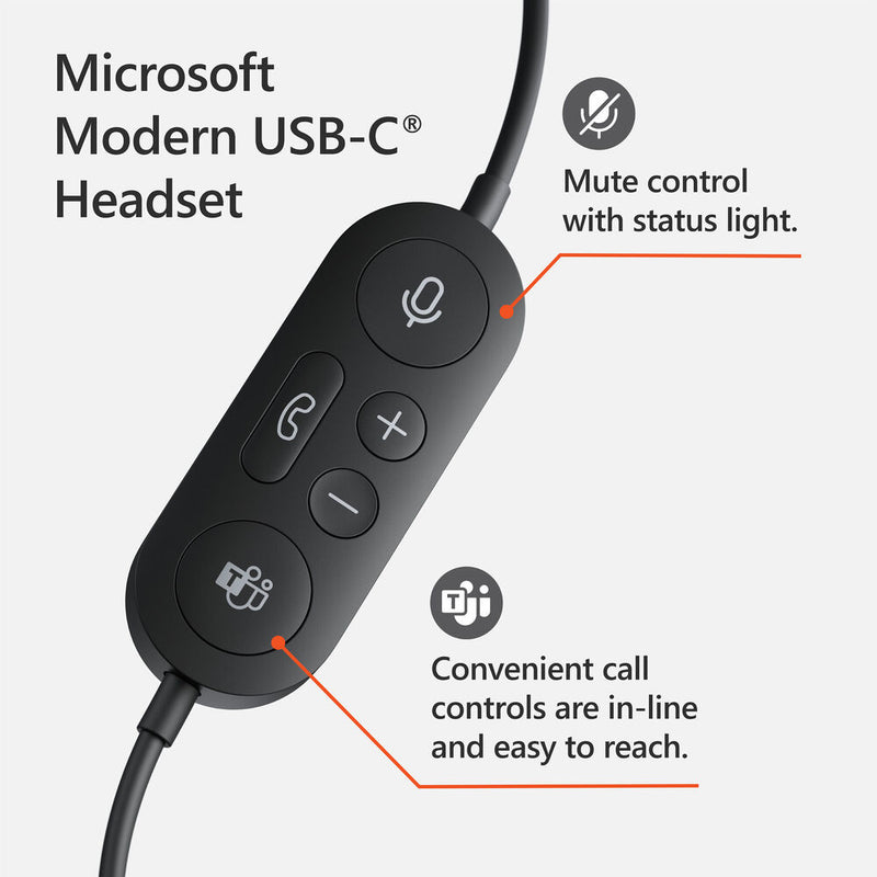 Microsoft Modern USB Type-C Wired On-Ear Headset