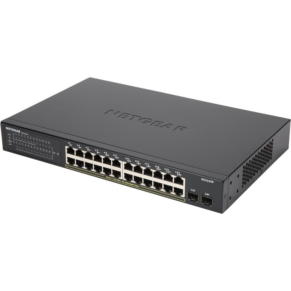 Netgear 24-Port Gigabit Ethernet PoE+ Smart Switch مع منفذين SFP مخصصين