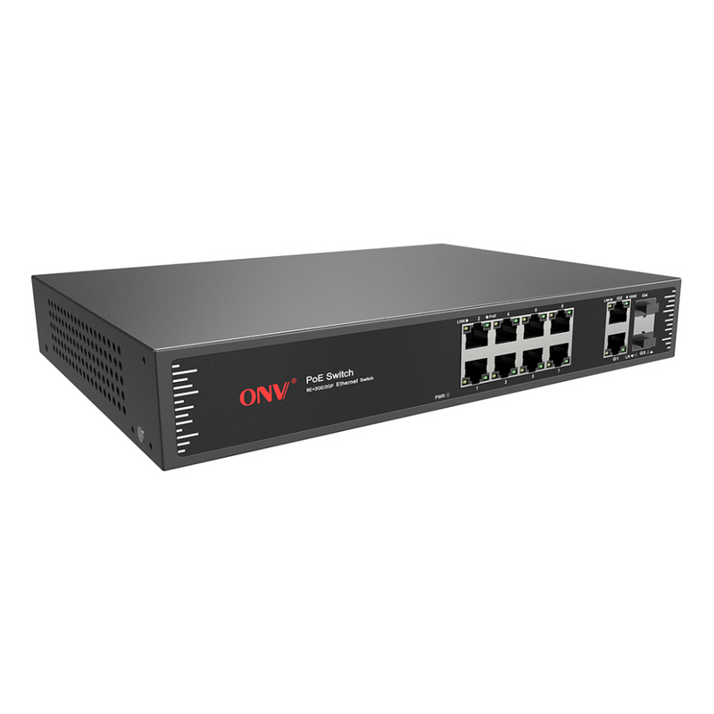 ONV Gigabit uplink 12-port PoE fiber switch