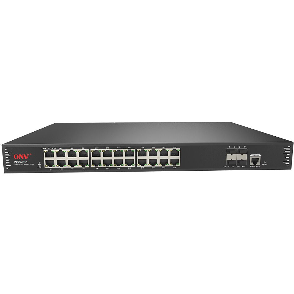 ONV 10G للوصلة الصاعدة 28 منفذ L2 + محول PoE مُدار