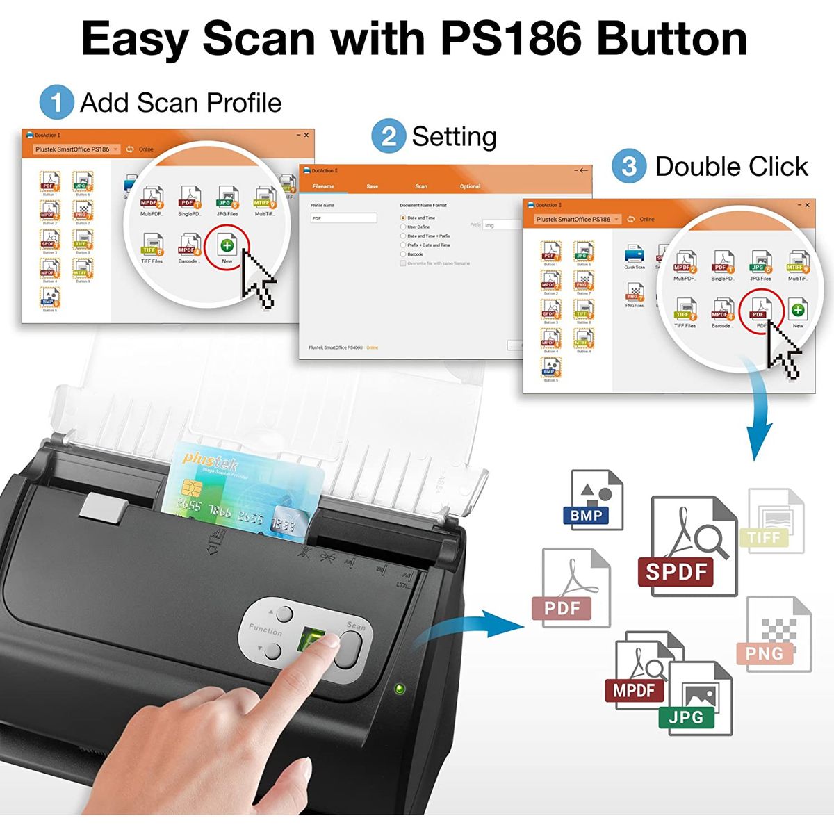 ماسح ضوئي للمستندات من Plustek SmartOffice PS186