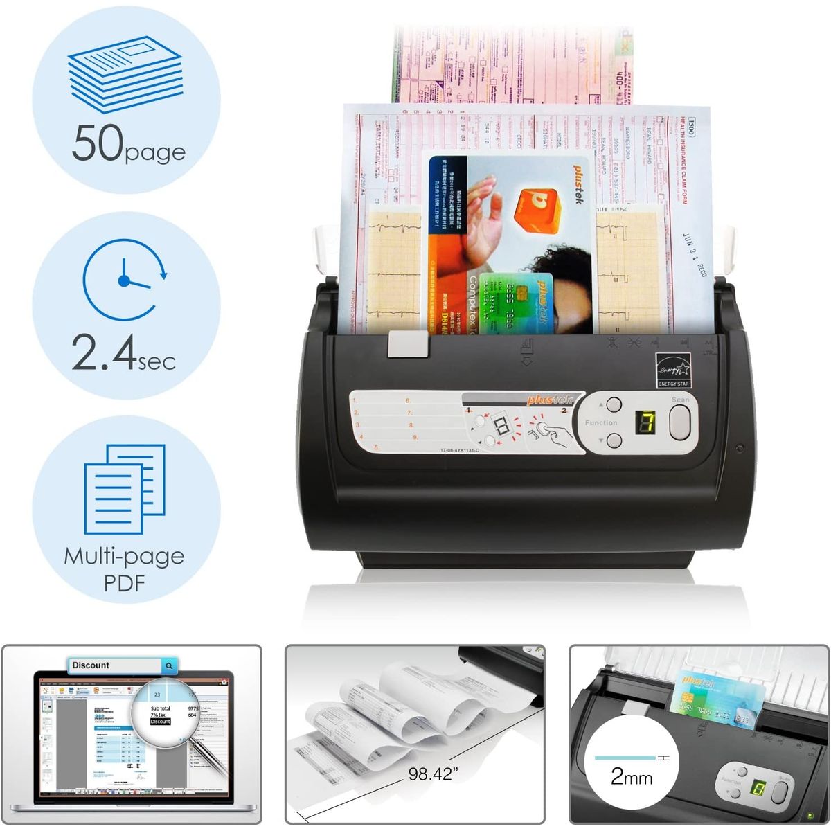 ماسح ضوئي للمستندات من Plustek SmartOffice PS186