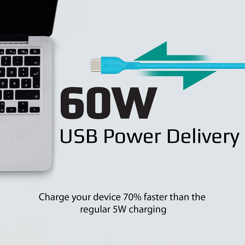 بروميت 60 واط توصيل طاقة ممكن من USB-C إلى USB-C - 1.2 متر