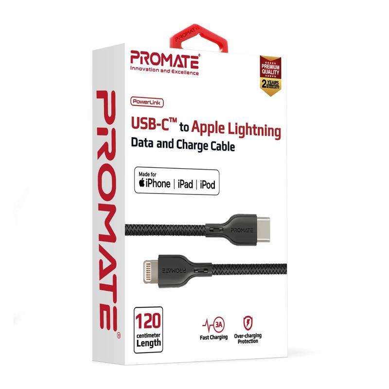 بروميت USB-C إلى Lightning كابل بيانات وشحن لأجهزة iPhone/iPad - 1.2 متر