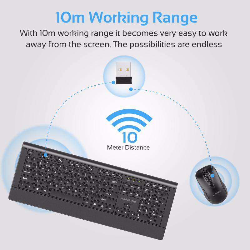 Promate ProCombo-4 Wireless Keyboard & Mouse Combo