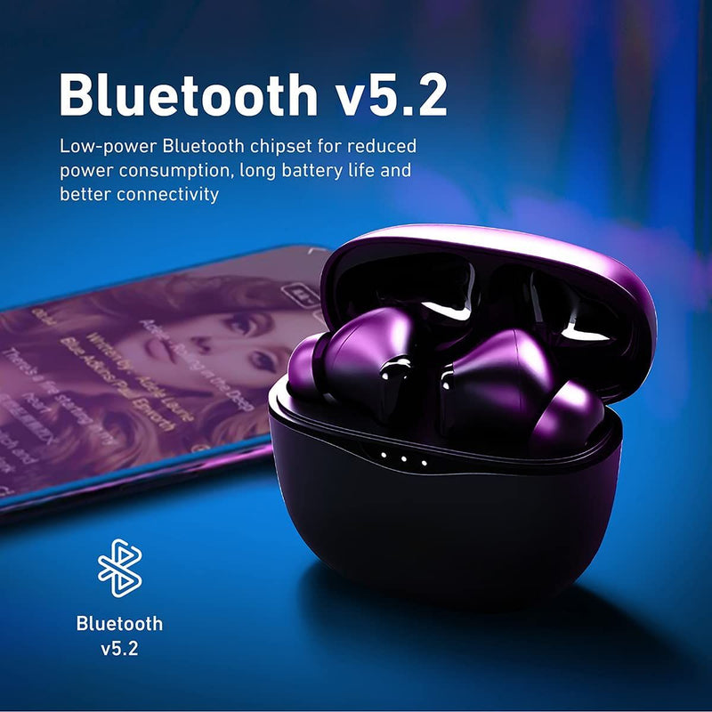Promate True Wireless Earbuds with Active Noise Cancellation Bluetooth v5.2 with Charging Case