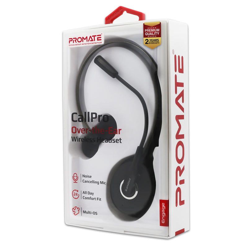 Promate Wireless Bluetooth Over the Head Headset with Noise Cancelling Mic - Engage