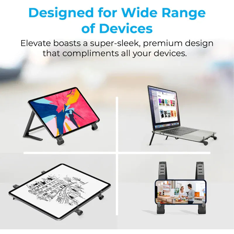 Promate Aluminum Multi-Angle Foldable Laptop Stand - Elevate