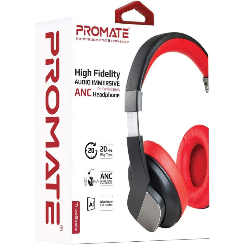 Promate Active Noise Cancelling Headphones 20Hrs Playtime - TrueBeats