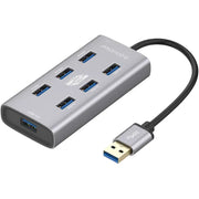 Promate 7 USB 3.0 Ports USB-A + USB-C Adaptor, 5Gbps Transfer Rate, Data & Charge