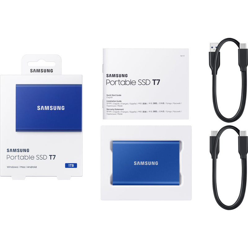 Samsung T7 Portable SSD 1TB - Up to 1050MB/s - USB 3.2 External Solid State Drive