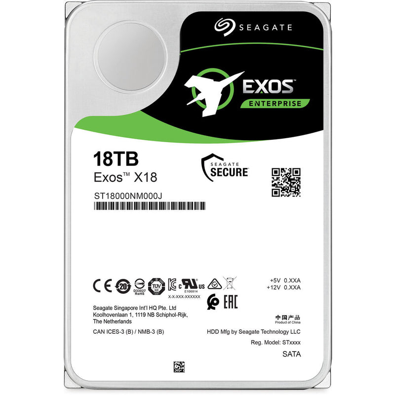 Seagate Exos X18 7200 rpm SATA III 6 Gb/s 3.5" Internal HDD - 18TB