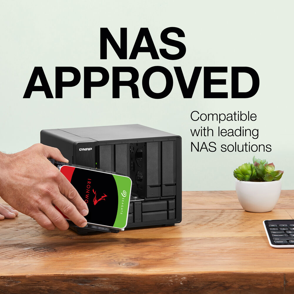Seagate IronWolf 8TB NAS HDD – 3.5" SATA 6Gb/s, 7200 RPM, 256MB Cache, 180TB/yr Workload, CMR, RV Sensors