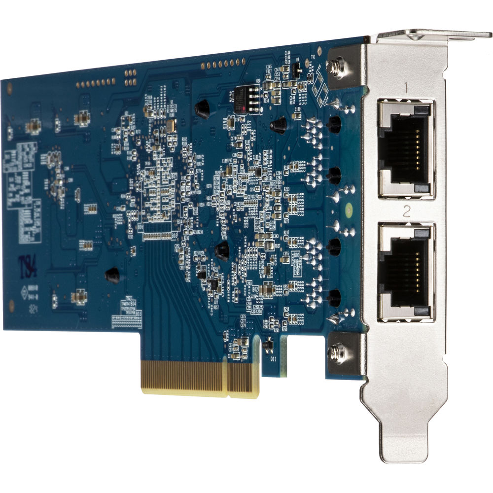 Synology E10G18-T2 محول PCIe 3.0 x8 مزدوج المنافذ بسرعة ١٠ جيجابت – ٢x RJ-45، تجميع سرعة ٢٠ جيجابت، Jumbo Frame، TSO، Checksum Offload