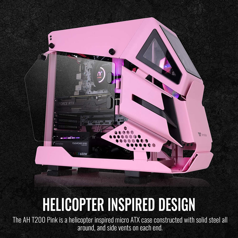 Thermaltake AH T200 Helicopter Styled Open Frame Micro Tempered Glass Chassis