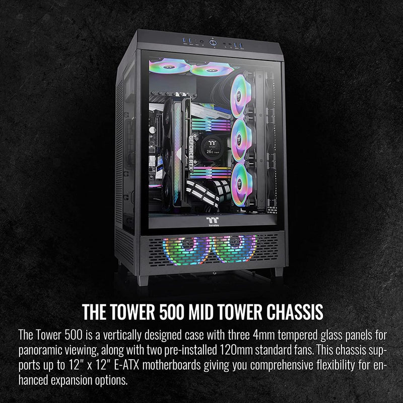 Thermaltake Tower 500 Mid Tower Chassis with Three 4mm Tempered Glass Panels