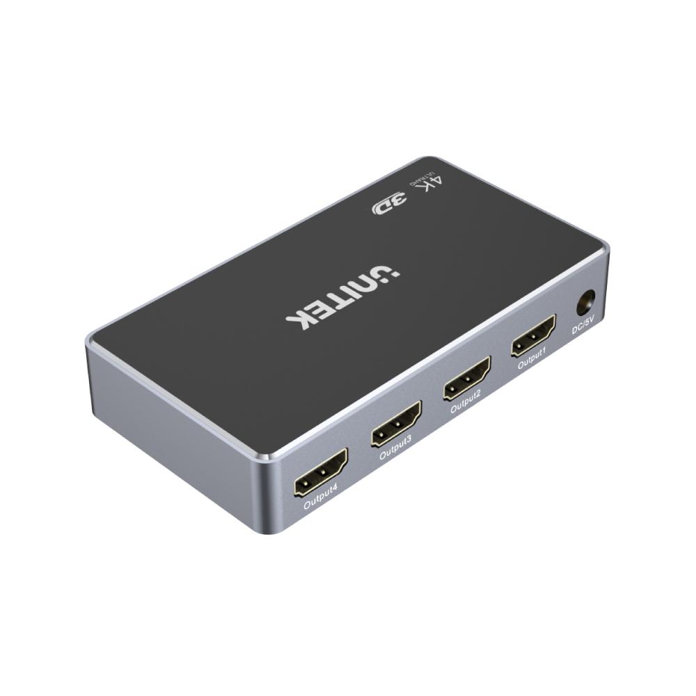 UNITEK 4K HDMI Splitter Connects 1 In - 4 Out HDMI Displays