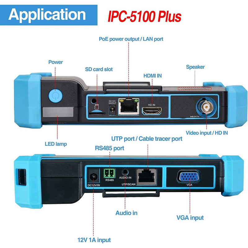 WANGLU Ipc-5100 Plus Best Functions 4K IP Camera CCTV Tester with HDMI Input & VGA Input