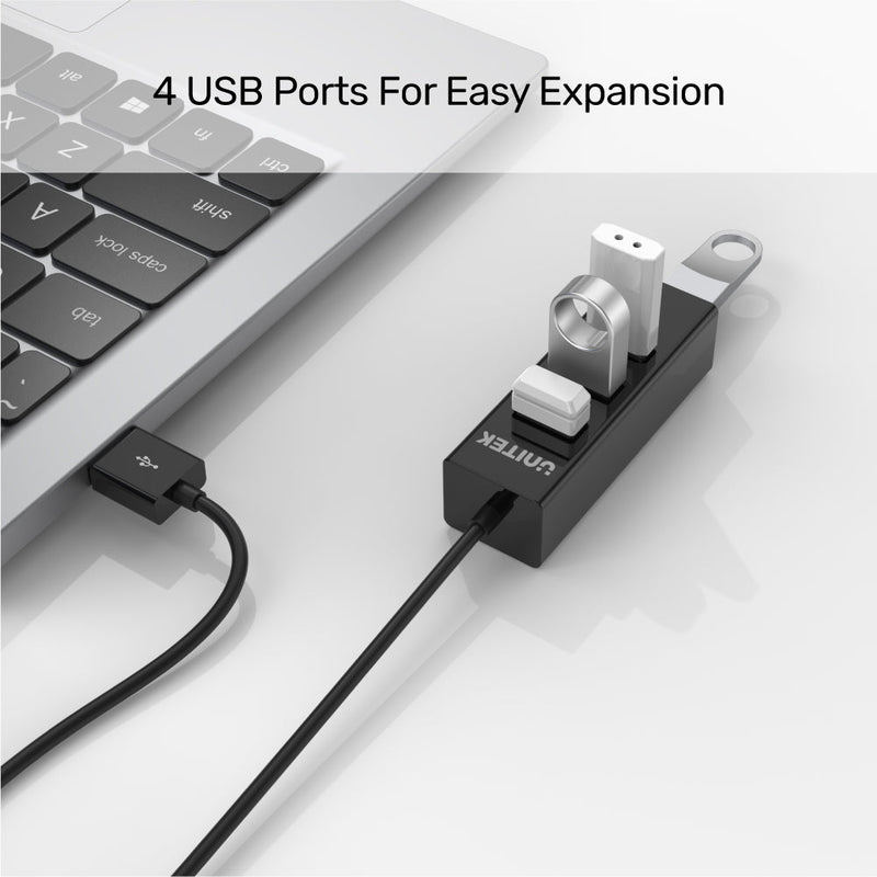 UNITEK 4 Ports USB 2.0 Hub (80cm Cable)