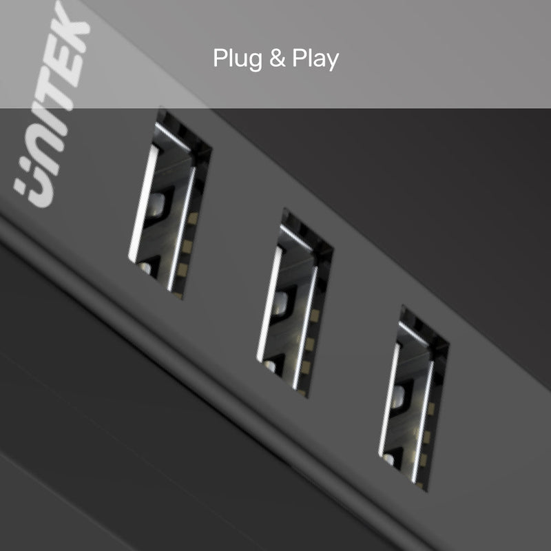 UNITEK 4 Ports USB 2.0 Hub (80cm Cable)