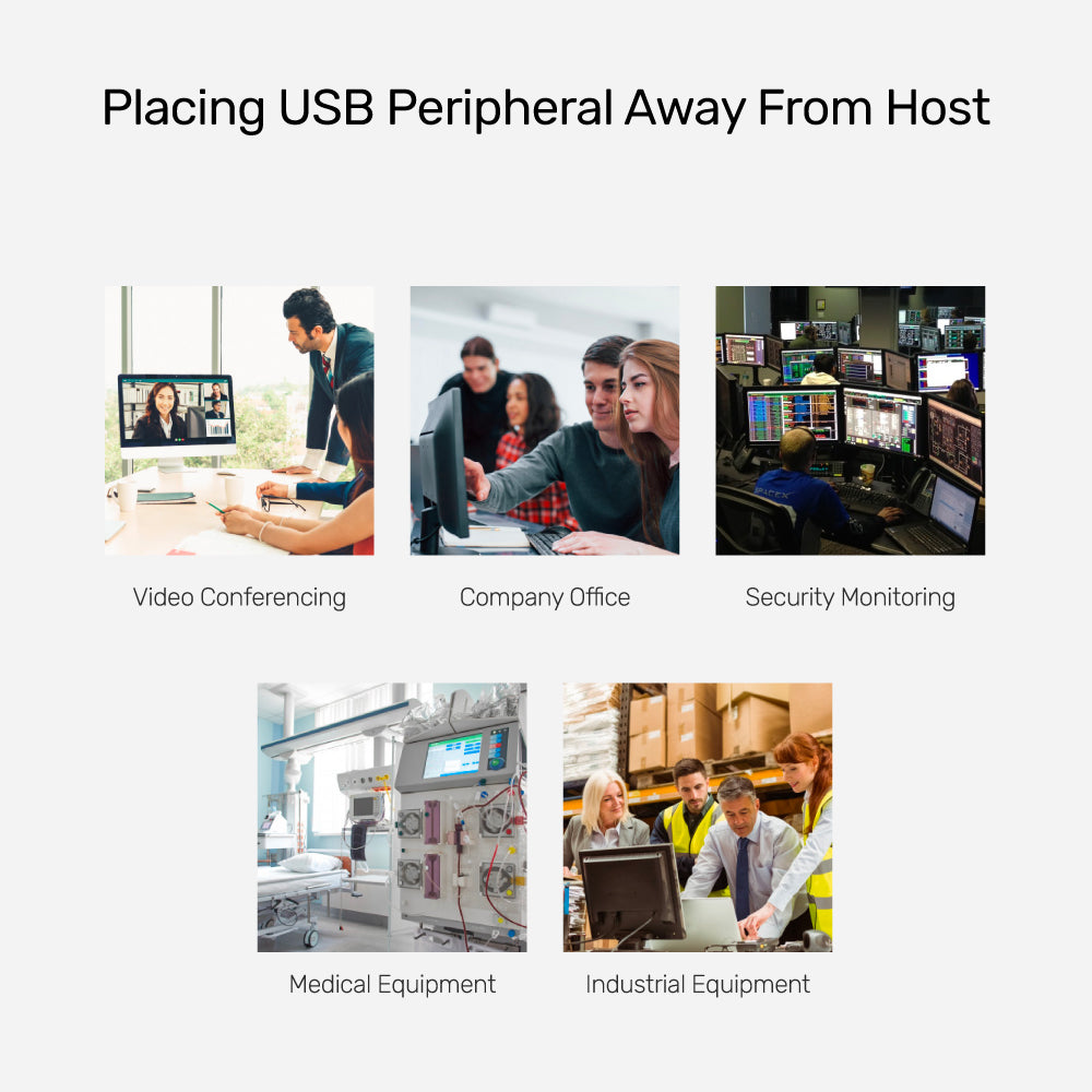 UNITEK 4 Ports USB 2.0 Extender Over Cat 6/ Cat 5e