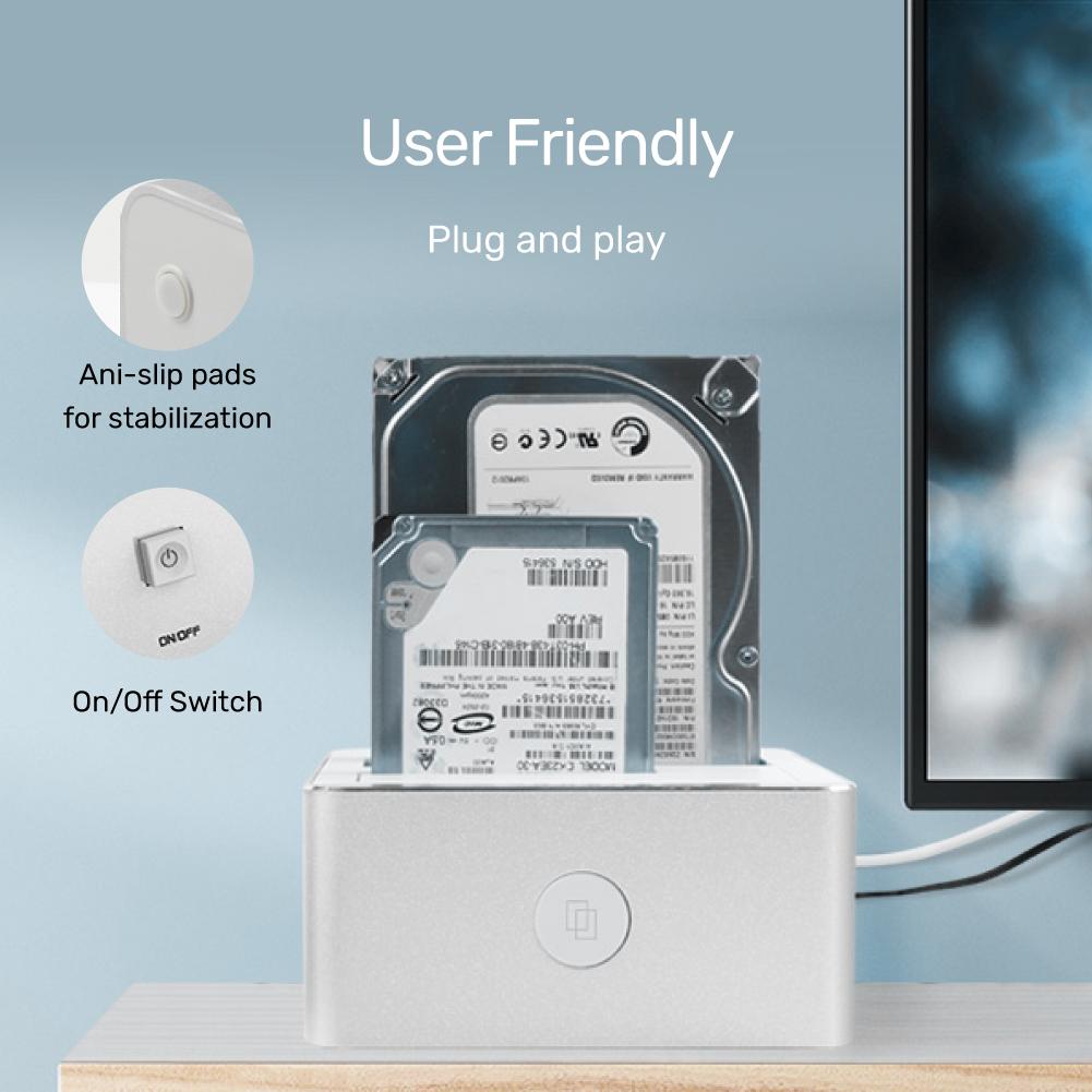 UNITEK USB 3.0 to SATA III Dual Bay HDD/ SSD Docking Station with UASP & Offline Clone