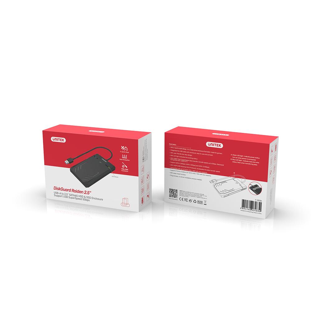 UNITEK USB-A to 2.5" SATA6G HDD/SSD Hard Disk Enclosure