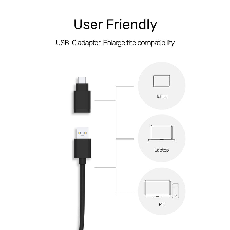 UNITEK 4-in-1 USB 3.0 Ethernet Hub 1G with USB-C Adapter