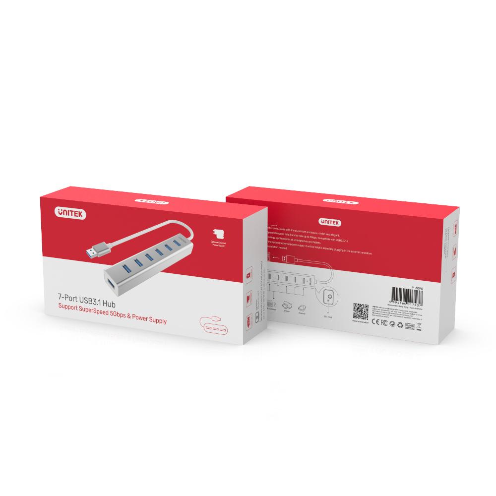 UNITEK 7-Port Powered USB 3.0 Hub
