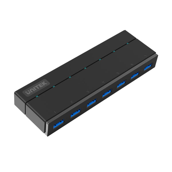 UNITEK 7 Ports Powered USB 3.0 Hub with USB-A Cable